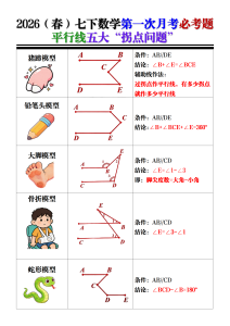2026春七年级下册数学第一次月考必考题-宝库盒教辅资料站