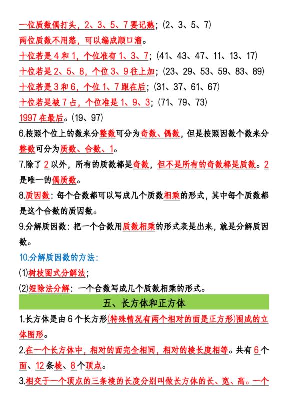 图片[3]-五年级下册数学六大必背考点汇总-宝库盒教辅资料站