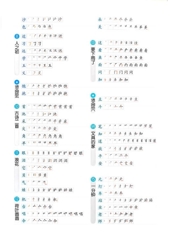 图片[3]-一年级语文下册笔顺+组词知识点汇总-宝库盒教辅资料站