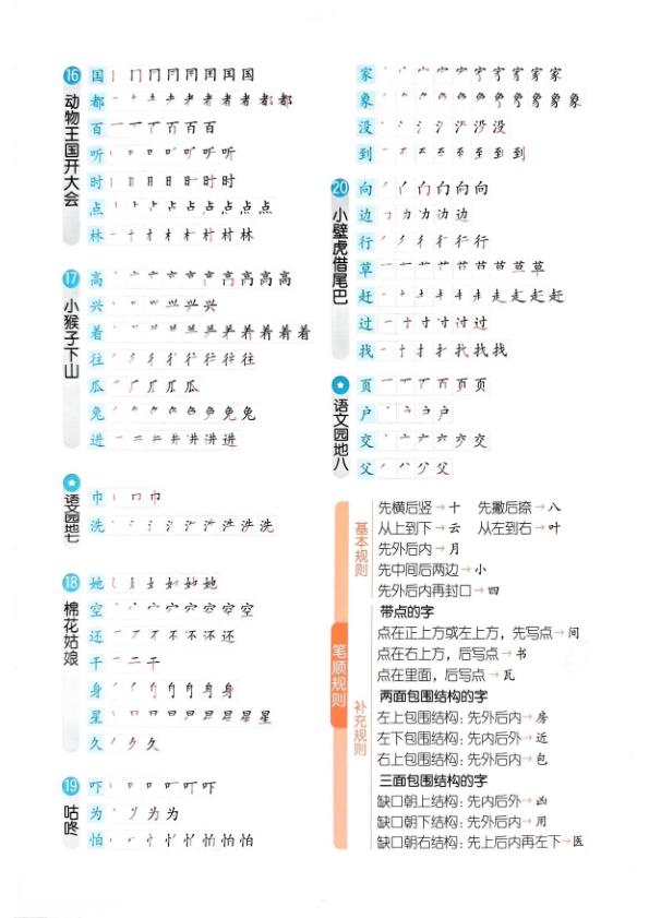 图片[4]-一年级语文下册笔顺+组词知识点汇总-宝库盒教辅资料站