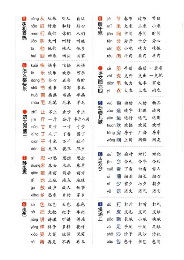 图片[6]-一年级语文下册笔顺+组词知识点汇总-宝库盒教辅资料站