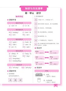 一年级下册语文单元核心知识清单-宝库盒教辅资料站