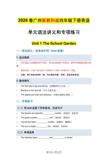 四年级下册英语 全册单元语法讲义+专项练习《教科版》-宝库盒教辅资料站
