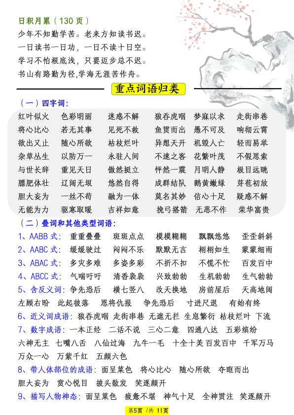 图片[5]-四年级下册语文-全册重点必背篇目【古诗、课文、日积月累】-宝库盒教辅资料站