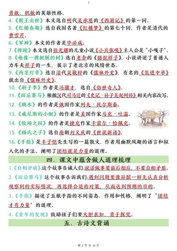 图片[2]-五年级下册语文全册必背知识点-宝库盒教辅资料站
