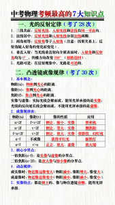 中考物理考频最高的7大知识点-宝库盒教辅资料站