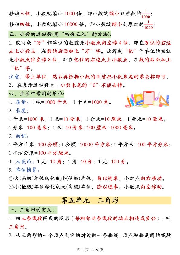 图片[6]-26春四年级下册数学必背公式汇总-宝库盒教辅资料站