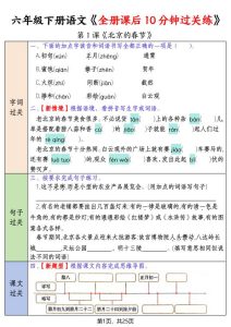 六年级下册语文全册课后10分钟过关练-宝库盒教辅资料站