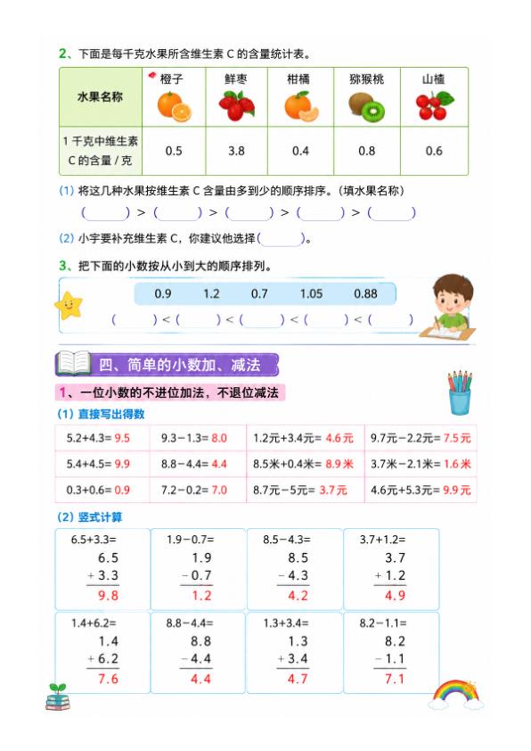 图片[3]-三年级下册数学：小数的初步认识专项提优-宝库盒教辅资料站