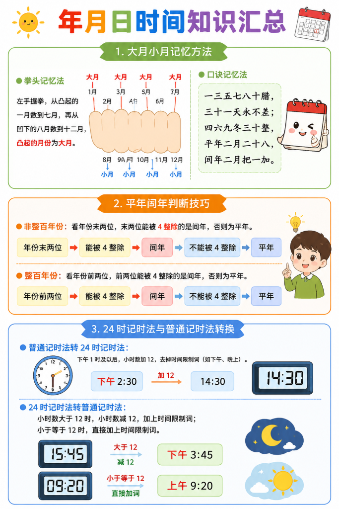 图片[3]-三年级下册数学年月日专项知识点汇总-宝库盒教辅资料站