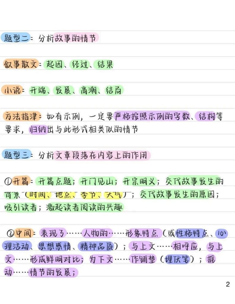 图片[2]-中考语文专项记叙文阅读常考知识点-宝库盒教辅资料站