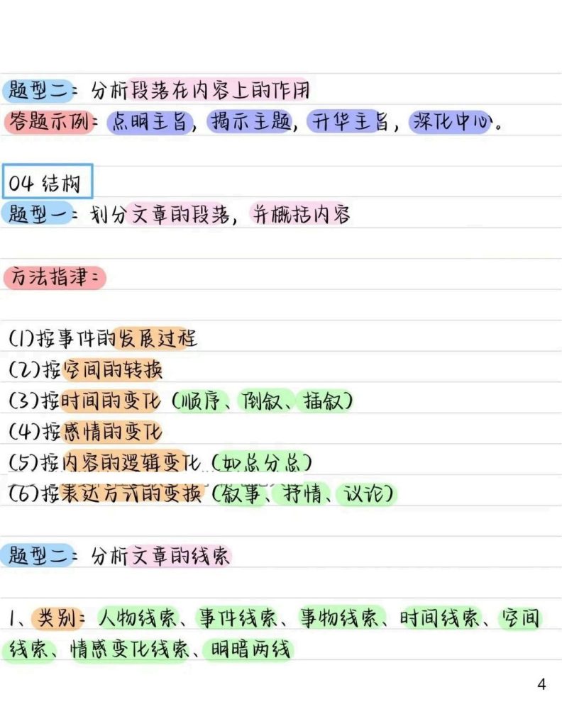 图片[4]-中考语文专项记叙文阅读常考知识点-宝库盒教辅资料站