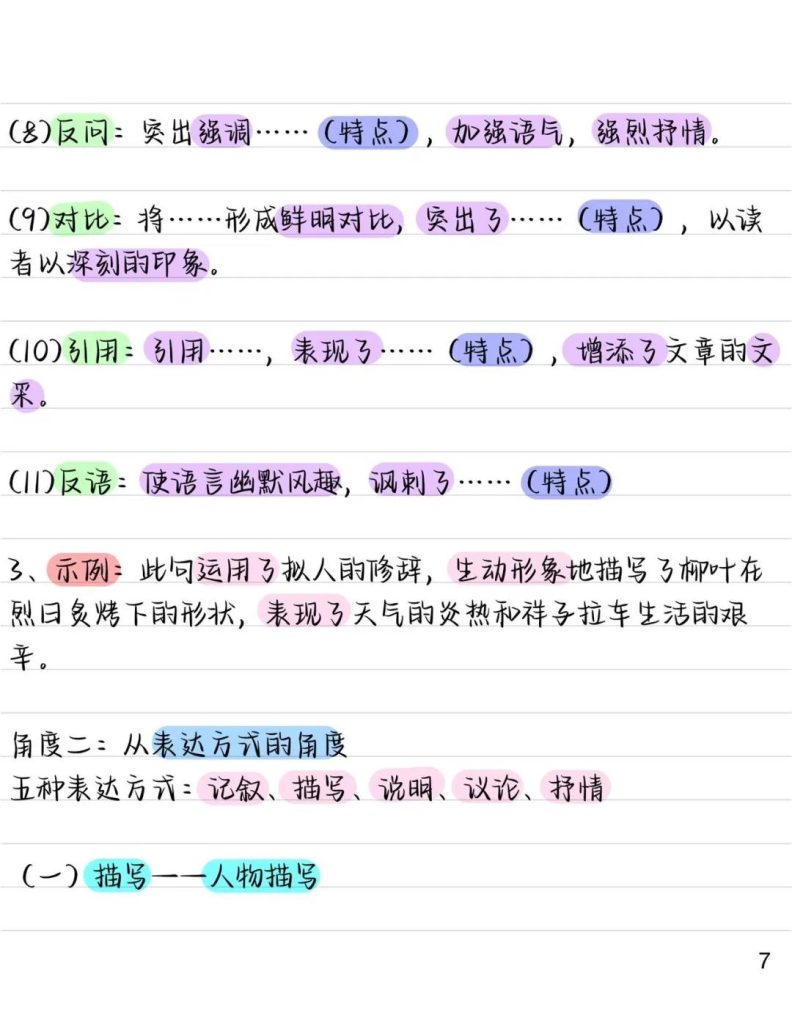 图片[7]-中考语文专项记叙文阅读常考知识点-宝库盒教辅资料站