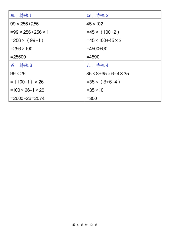 图片[4]-四年级下册数学期末复习十大必背知识点-宝库盒教辅资料站