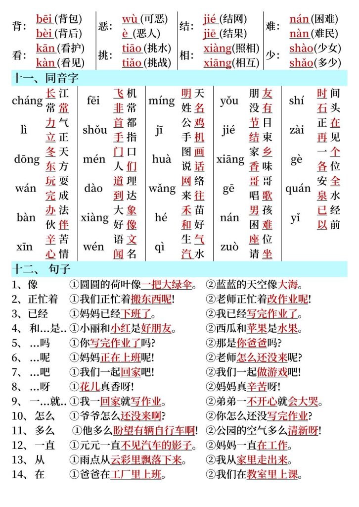 图片[5]-26春一年级下册语文期末复习全册知识点汇总（含练习）-宝库盒教辅资料站