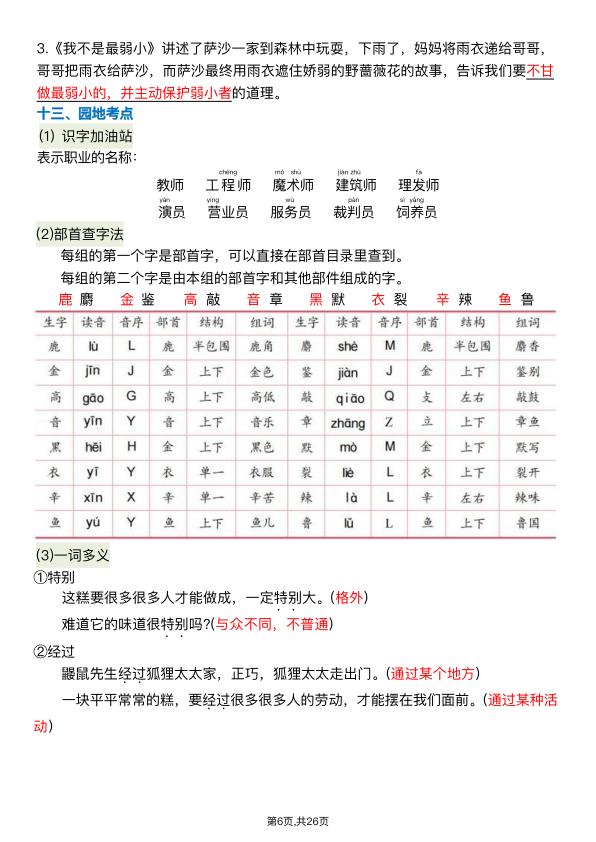 图片[6]-26春二年级下册语文期末复习全册知识点汇总-宝库盒教辅资料站