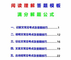【初中语文】阅读理解*答题模板和应试技巧-宝库盒教辅资料站