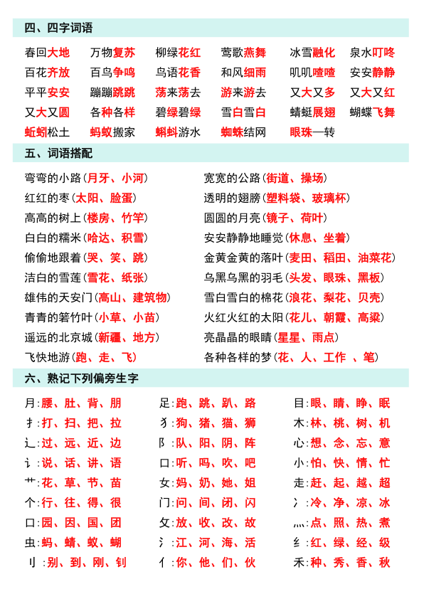 图片[5]-一年级下册语文期末复习计划-宝库盒教辅资料站