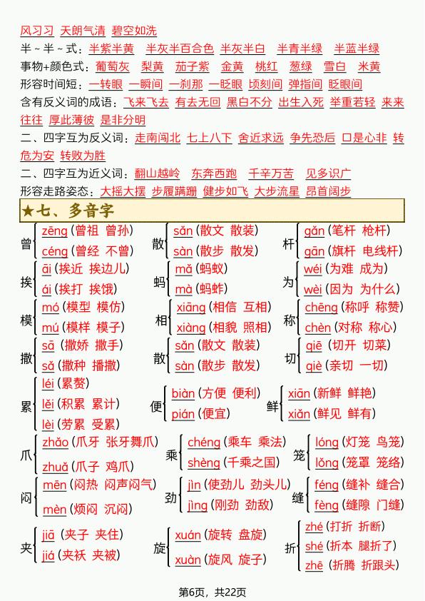 图片[6]-三年级下册语文全册必背重点-宝库盒教辅资料站