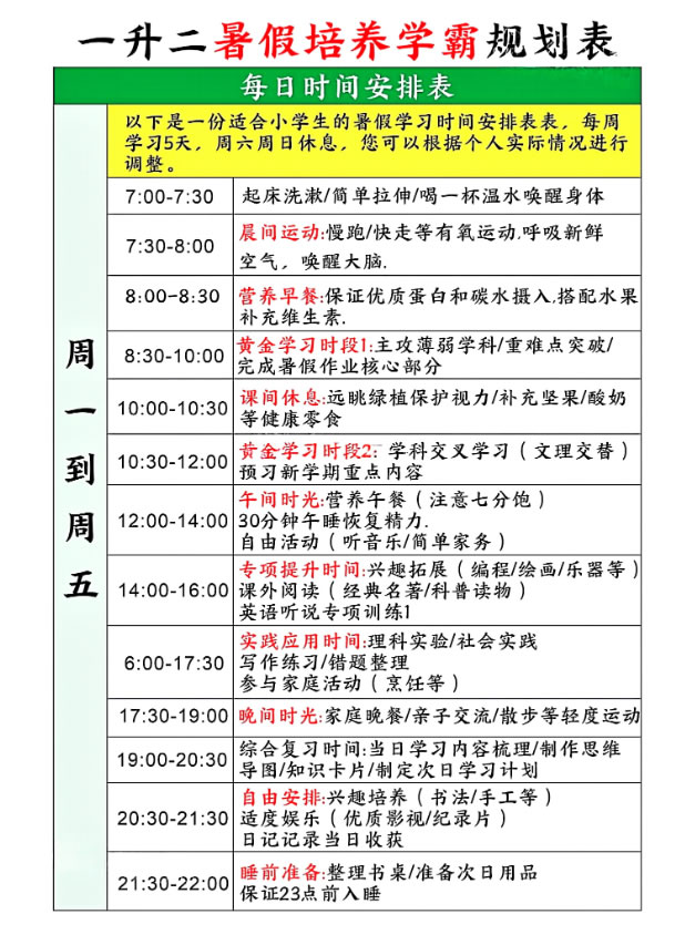 图片[4]-1-6年级暑假培养学霸规划计划表PDF-宝库盒教辅资料站