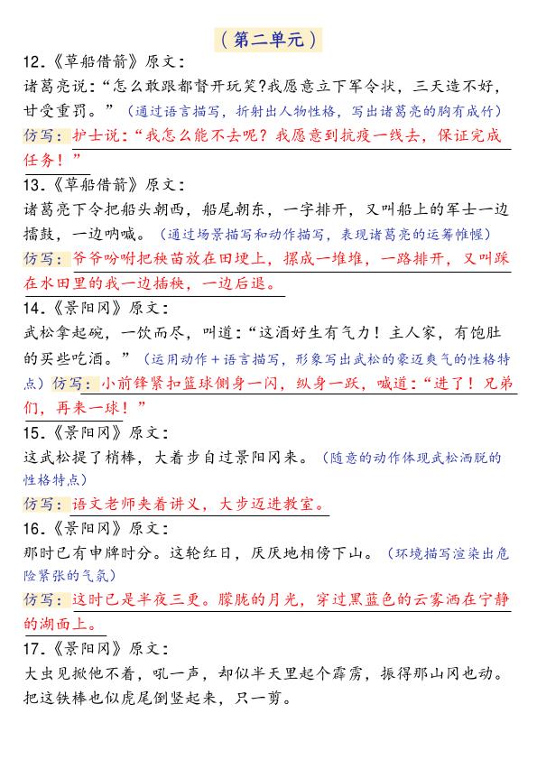 图片[4]-五年级语文下册1-8单元重点句子仿写-宝库盒教辅资料站