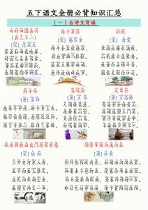 五年级下册语文全册必背知识汇总-宝库盒教辅资料站