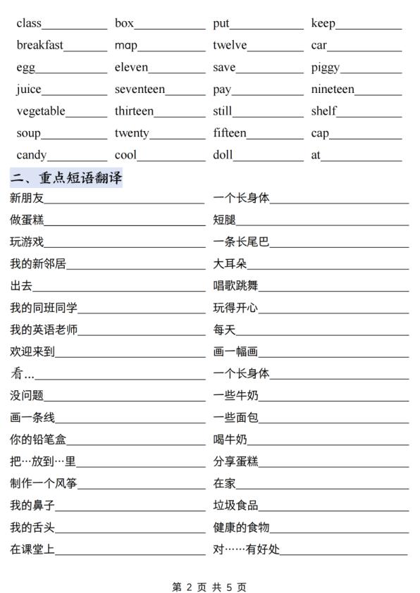 图片[2]-三年级下册英语人教PEP版三大专项汇总-宝库盒教辅资料站