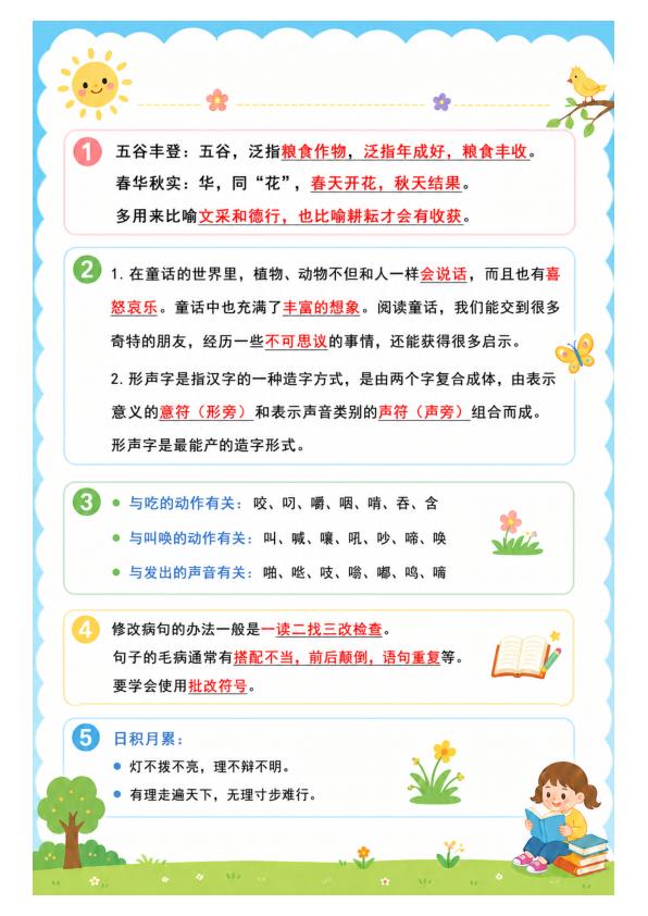 图片[3]-三年级上册语文语文园地考点梳理-宝库盒教辅资料站