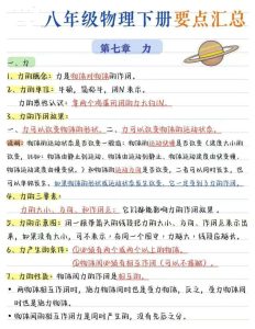 《初中物理》八年级下册知识要点汇总（超清版）-宝库盒教辅资料站