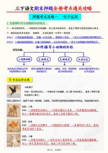 三年级下册语文期末押题全册考点通关攻略-宝库盒教辅资料站