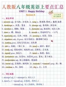 26新版八年级上册英语暑假预习全册要点汇总《人教版》-宝库盒教辅资料站