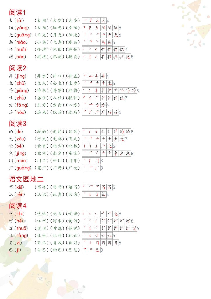 图片[2]-2026春一年级语文新版笔顺课课贴-宝库盒教辅资料站