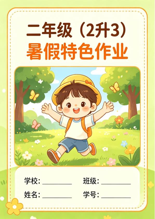 图片[1]-26年二年级语文（2升3）暑假特色作业-宝库盒教辅资料站