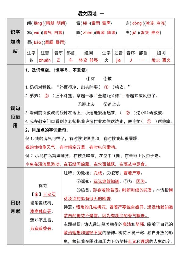 图片[5]-26新二年级上册语文课前预习单每课一练（答案36页）-宝库盒教辅资料站