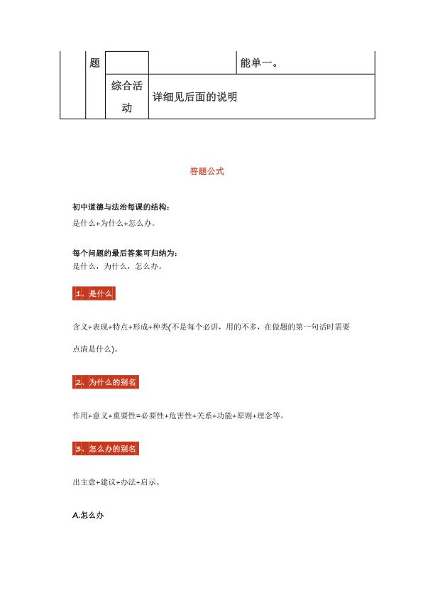图片[4]-初中道法万能答题模板-宝库盒教辅资料站