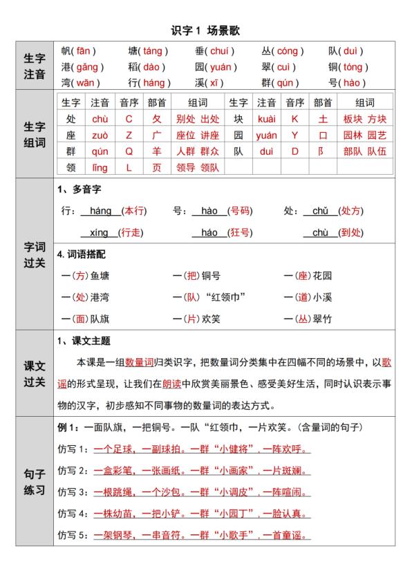 图片[6]-26新二年级上册语文课前预习单每课一练（含答案36页）-宝库盒教辅资料站