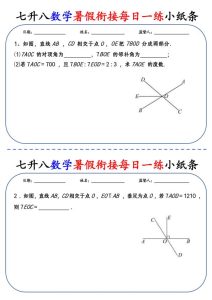 七升八数学暑假衔接每日一练小纸条-宝库盒教辅资料站