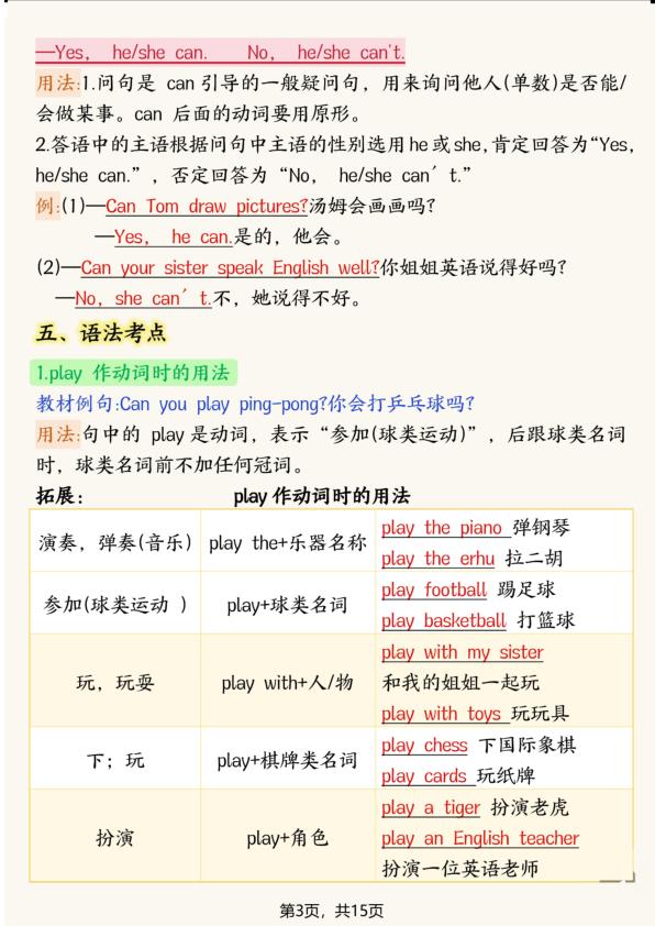 图片[3]-新版四年级上册英语考点记读单【外研版】-宝库盒教辅资料站