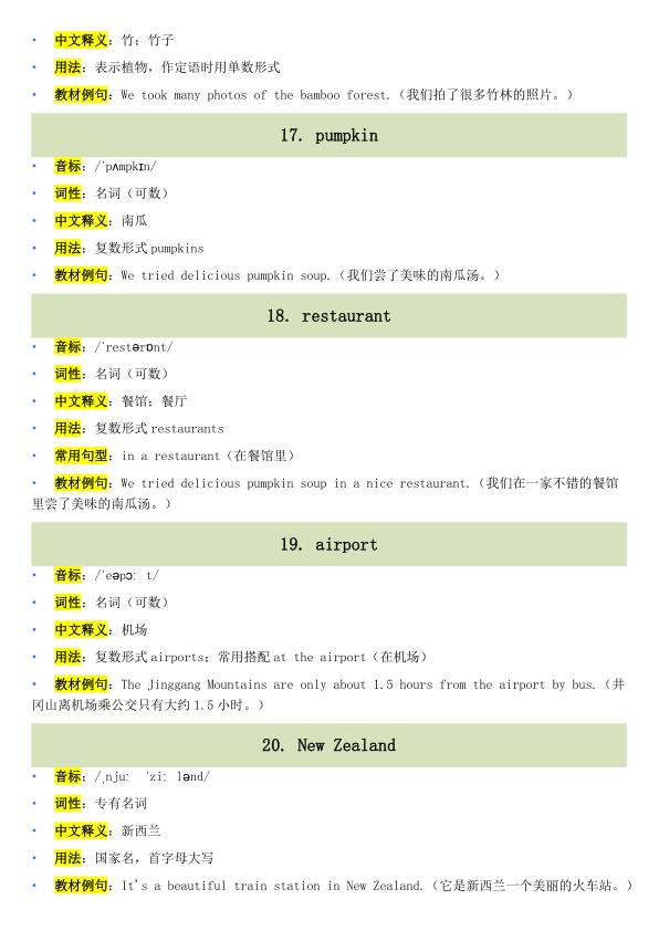 图片[5]-2026 秋新人教PEP版六年级上册英语单词详解拓展-宝库盒教辅资料站