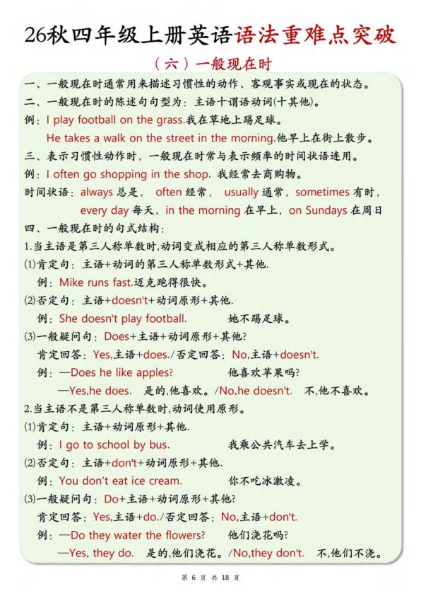 图片[6]-26秋四年级上册英语语法重难点突破-宝库盒教辅资料站