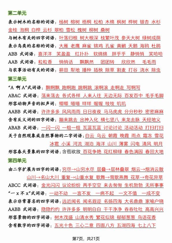 图片[7]-二年级上册语文暑假预习全册必背知识点-宝库盒教辅资料站