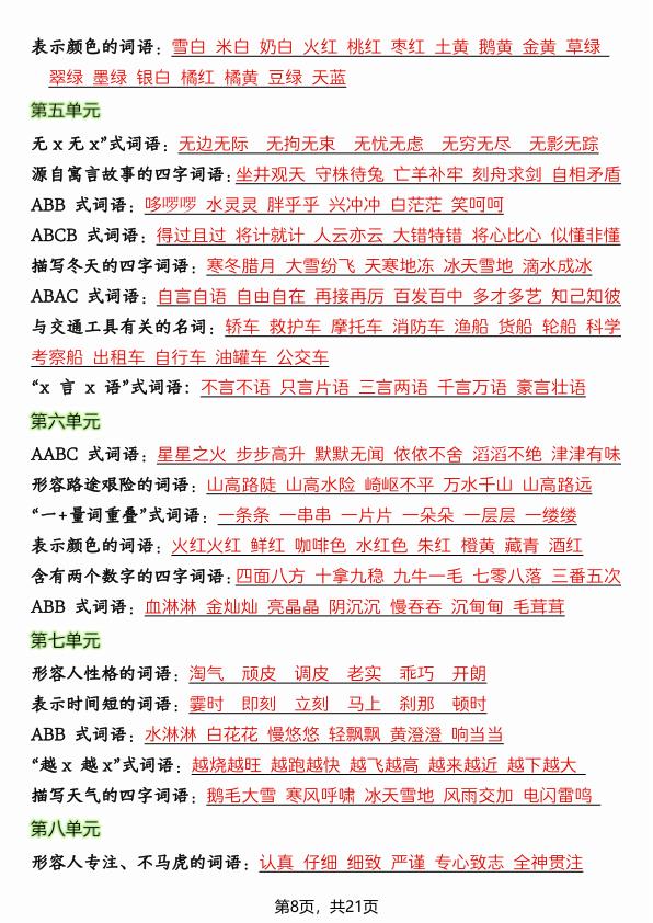 图片[8]-二年级上册语文暑假预习全册必背知识点-宝库盒教辅资料站