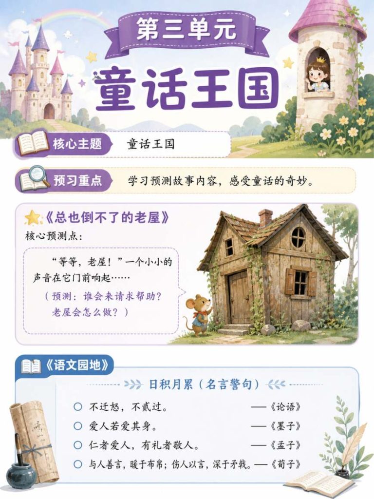 图片[3]-2026秋三年级上册语文课文预习必背内容-宝库盒教辅资料站