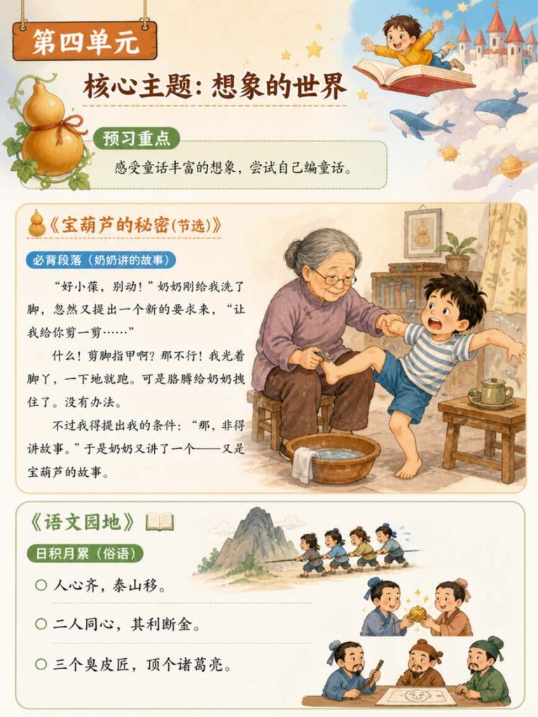 图片[4]-2026秋三年级上册语文课文预习必背内容-宝库盒教辅资料站