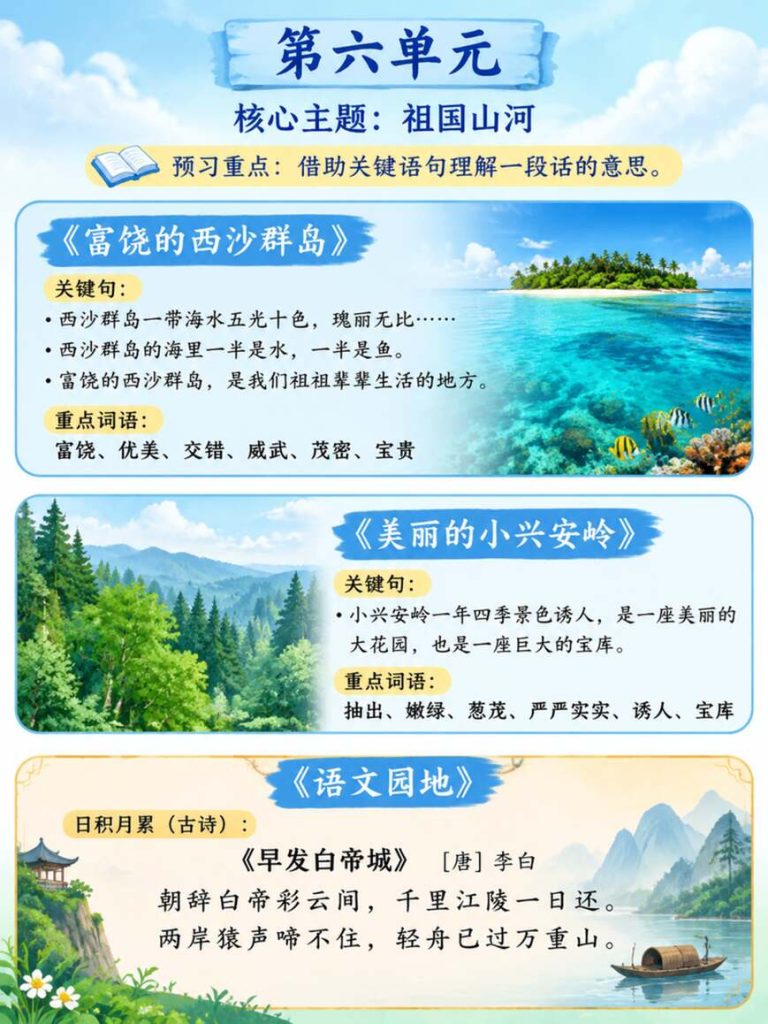 图片[6]-2026秋三年级上册语文课文预习必背内容-宝库盒教辅资料站