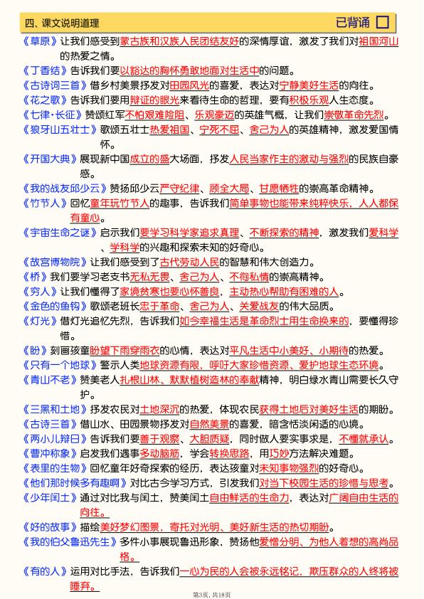 图片[3]-六年级上册语文暑假预习全册知识点梳理-宝库盒教辅资料站