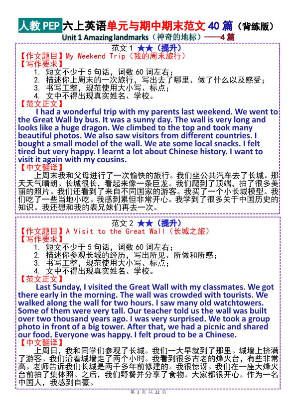 图片[3]-26新六年级上册英语单元期中期末作文范文40篇-宝库盒教辅资料站