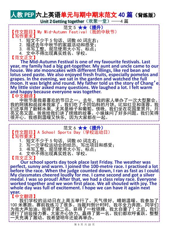 图片[5]-26新六年级上册英语单元期中期末作文范文40篇-宝库盒教辅资料站