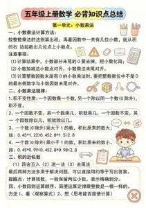 26秋五年级上册数学全册必背知识点,赶紧收好!-宝库盒教辅资料站