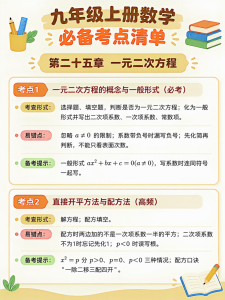 九年级上册数学必备考点清单-宝库盒教辅资料站